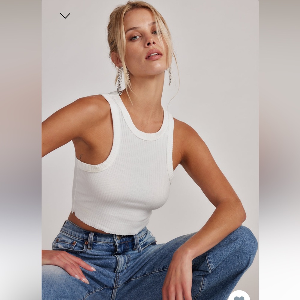 12th tribe white cropped tank NWT